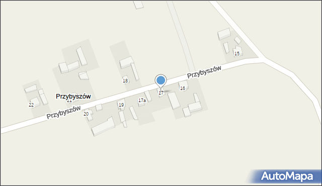 Przybyszów, Przybyszów, 17, mapa Przybyszów