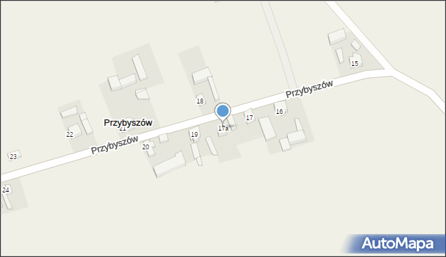 Przybyszów, Przybyszów, 17a, mapa Przybyszów