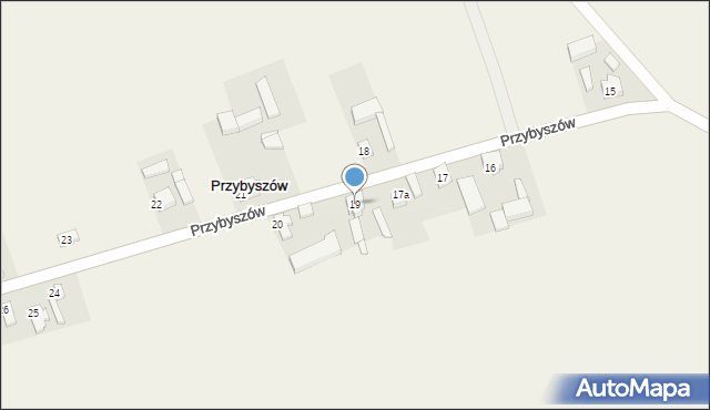 Przybyszów, Przybyszów, 19, mapa Przybyszów