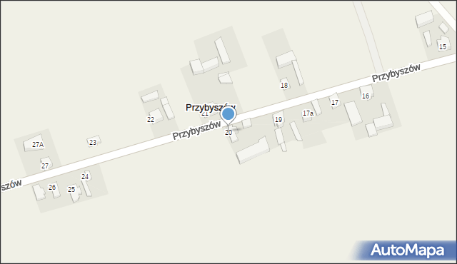 Przybyszów, Przybyszów, 20, mapa Przybyszów