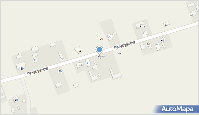 Przybyszów, Przybyszów, 31, mapa Przybyszów