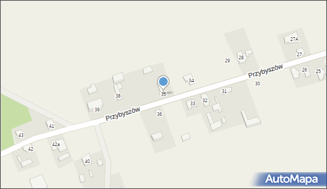 Przybyszów, Przybyszów, 35, mapa Przybyszów