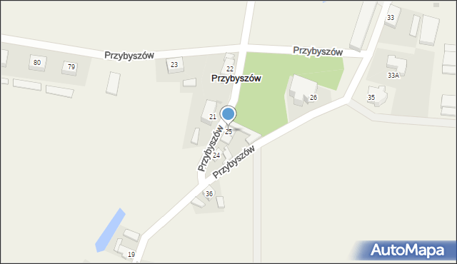 Przybyszów, Przybyszów, 25, mapa Przybyszów