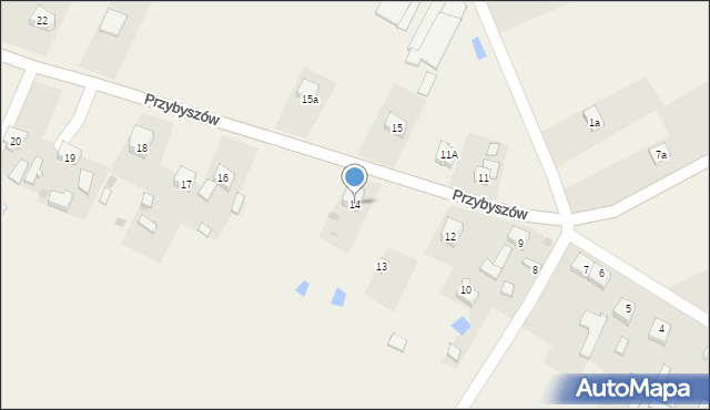 Przybyszów, Przybyszów, 14, mapa Przybyszów