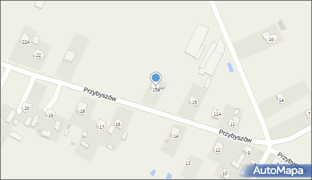 Przybyszów, Przybyszów, 15a, mapa Przybyszów
