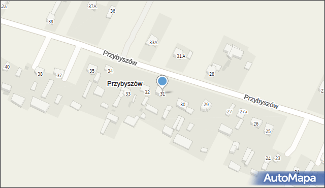 Przybyszów, Przybyszów, 31, mapa Przybyszów