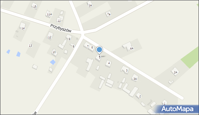 Przybyszów, Przybyszów, 5, mapa Przybyszów