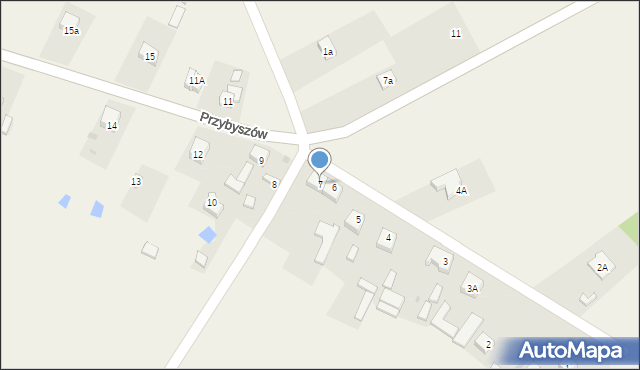 Przybyszów, Przybyszów, 7, mapa Przybyszów