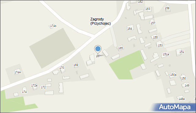 Przychojec, Przychojec, 167, mapa Przychojec