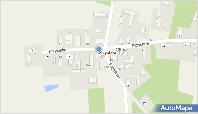 Przychów, Przychów, 17, mapa Przychów