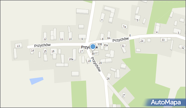 Przychów, Przychów, 30, mapa Przychów