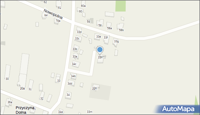 Przyczyna Dolna, Przyczyna Dolna, 33h, mapa Przyczyna Dolna