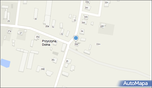 Przyczyna Dolna, Przyczyna Dolna, 34a, mapa Przyczyna Dolna