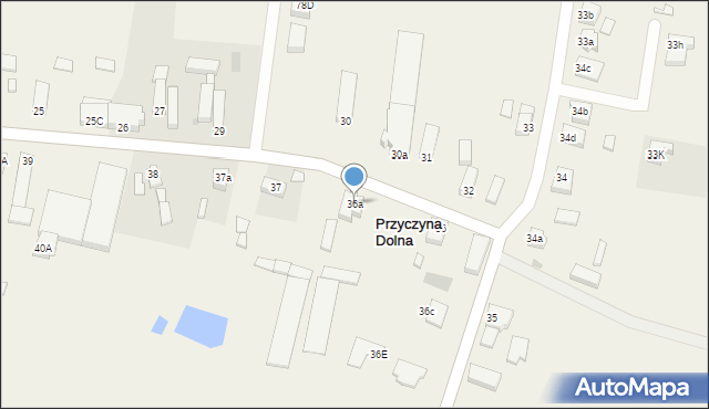 Przyczyna Dolna, Przyczyna Dolna, 36a, mapa Przyczyna Dolna