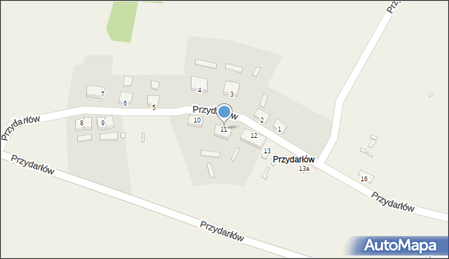 Przydarłów, Przydarłów, 11, mapa Przydarłów
