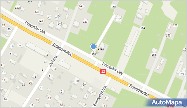Przygłów, Przygłów Las, 151, mapa Przygłów