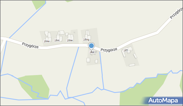 Przygórze, Przygórze, 184i, mapa Przygórze