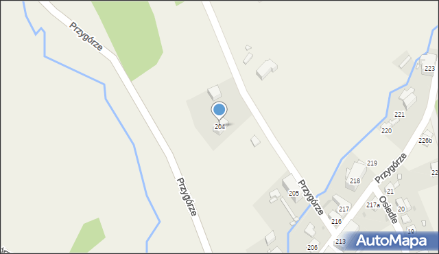 Przygórze, Przygórze, 204, mapa Przygórze