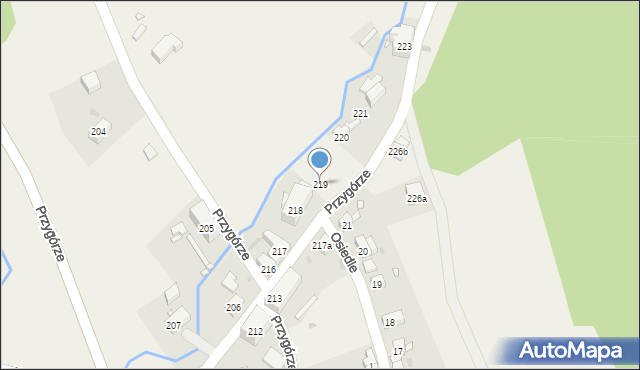 Przygórze, Przygórze, 219, mapa Przygórze