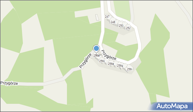 Przygórze, Przygórze, 256a, mapa Przygórze
