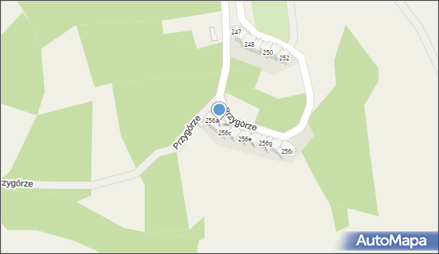 Przygórze, Przygórze, 256b, mapa Przygórze