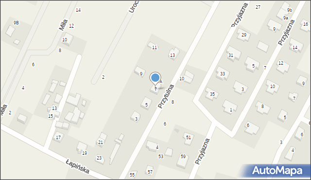 Przyjaźń, Przytulna, 7, mapa Przyjaźń