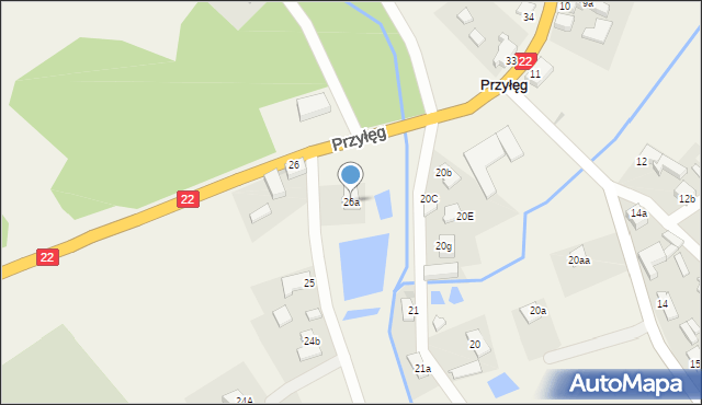 Przyłęg, Przyłęg, 26a, mapa Przyłęg