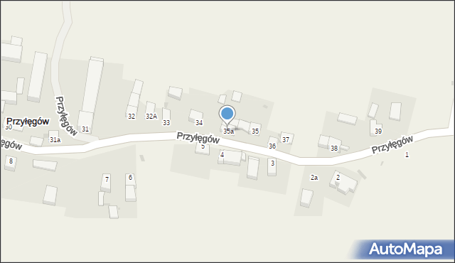Przyłęgów, Przyłęgów, 35a, mapa Przyłęgów