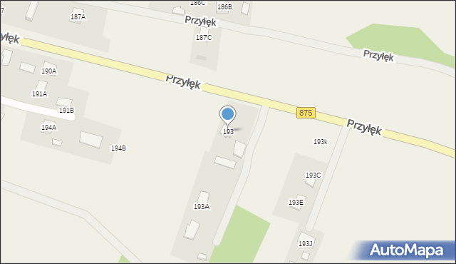 Przyłęk, Przyłęk, 193, mapa Przyłęk