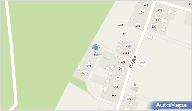 Przyłęk, Przyłęk, 207, mapa Przyłęk