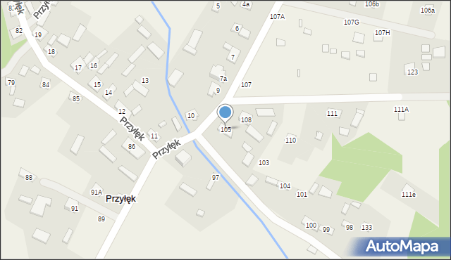 Przyłęk, Przyłęk, 105, mapa Przyłęk