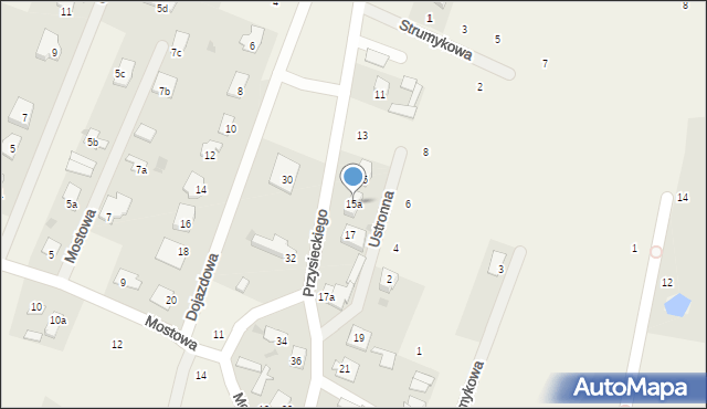 Przyłęki, Przysieckiego Antoniego, 15a, mapa Przyłęki