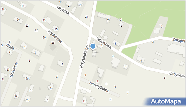 Przyłęki, Przysieckiego Antoniego, 7a, mapa Przyłęki