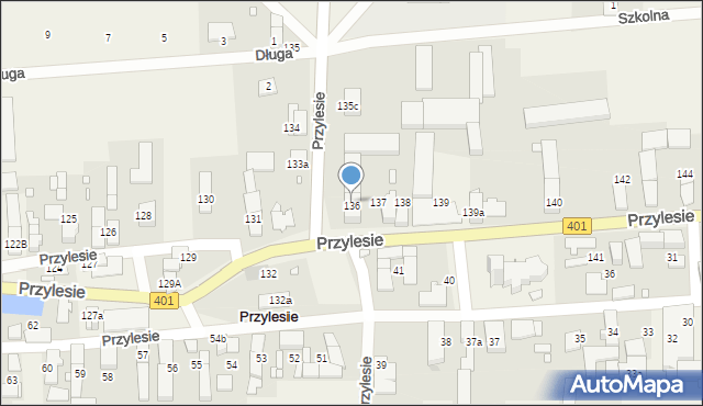 Przylesie, Przylesie, 136, mapa Przylesie