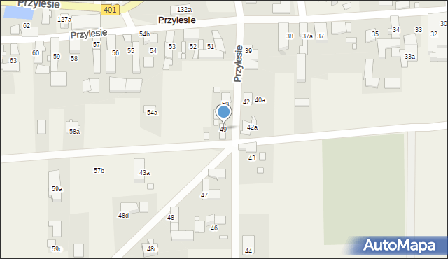 Przylesie, Przylesie, 49, mapa Przylesie