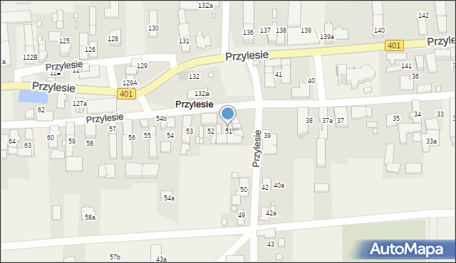 Przylesie, Przylesie, 51, mapa Przylesie