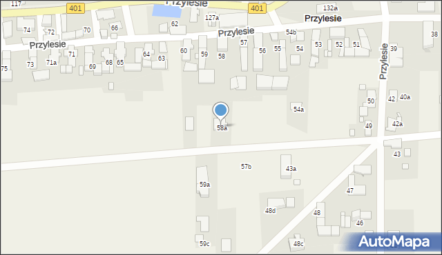 Przylesie, Przylesie, 58a, mapa Przylesie
