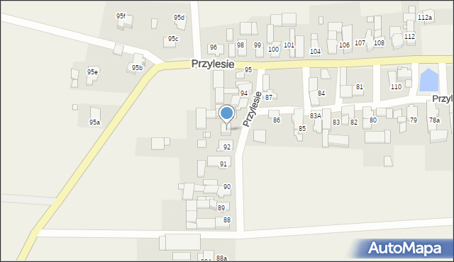 Przylesie, Przylesie, 93a, mapa Przylesie