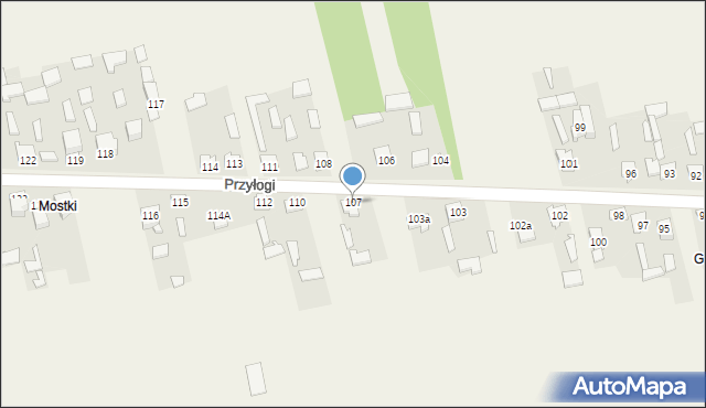 Przyłogi, Przyłogi, 107, mapa Przyłogi