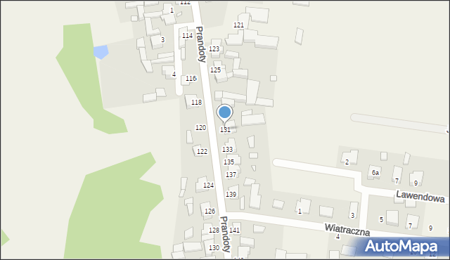 Przyprostynia, Prandoty, 131, mapa Przyprostynia