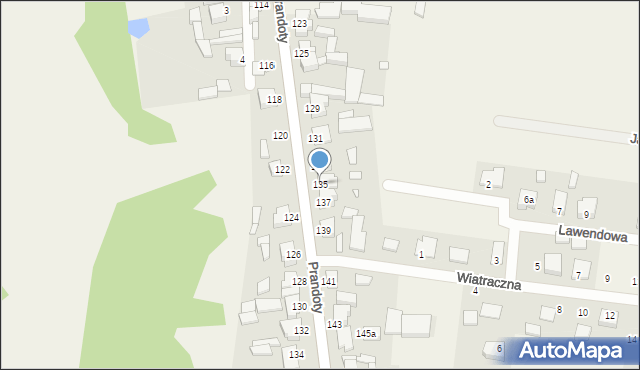 Przyprostynia, Prandoty, 135, mapa Przyprostynia