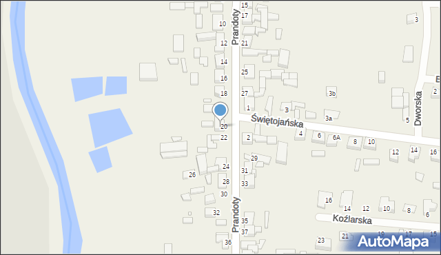Przyprostynia, Prandoty, 20a, mapa Przyprostynia