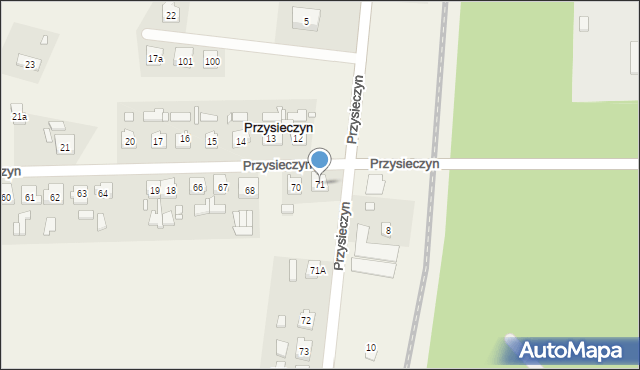 Przysieczyn, Przysieczyn, 71, mapa Przysieczyn