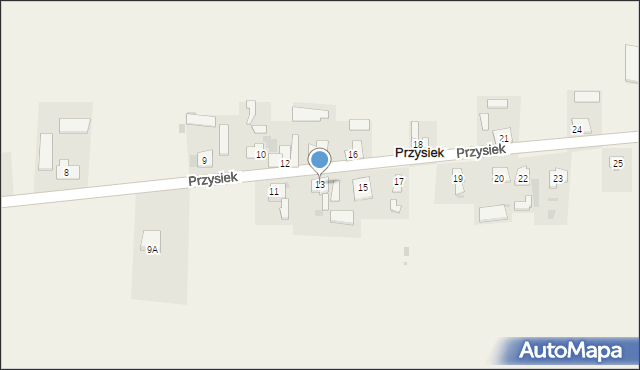 Przysiek, Przysiek, 13, mapa Przysiek