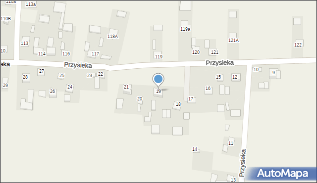 Przysieka, Przysieka, 19, mapa Przysieka