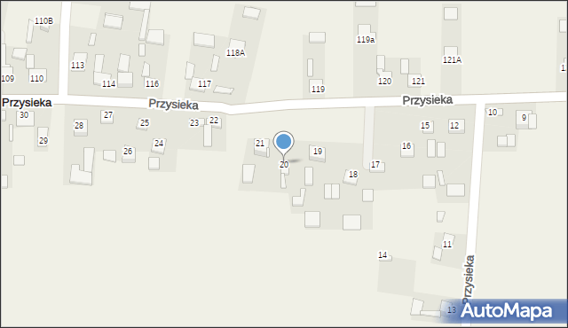 Przysieka, Przysieka, 20, mapa Przysieka