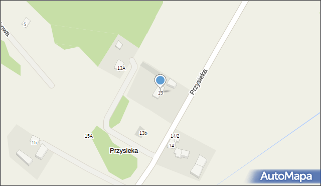 Przysieka, Przysieka, 13, mapa Przysieka