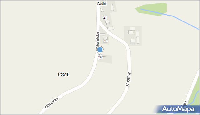 Przysietnica, Przysietnica, 494, mapa Przysietnica