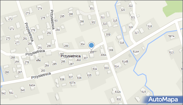 Przysietnica, Przysietnica, 305, mapa Przysietnica