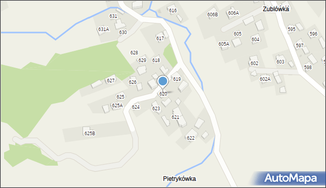 Przysietnica, Przysietnica, 620, mapa Przysietnica